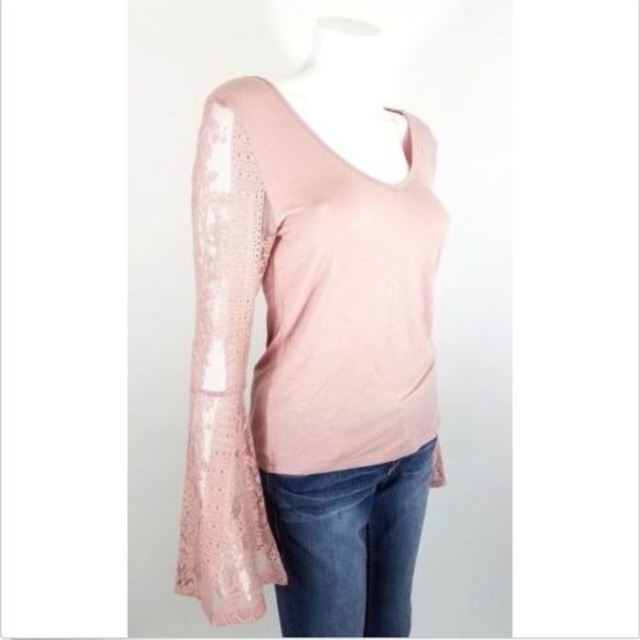 3/$25 Chelsea & Violet Lace Top Small Blush - Picture 2 of 7